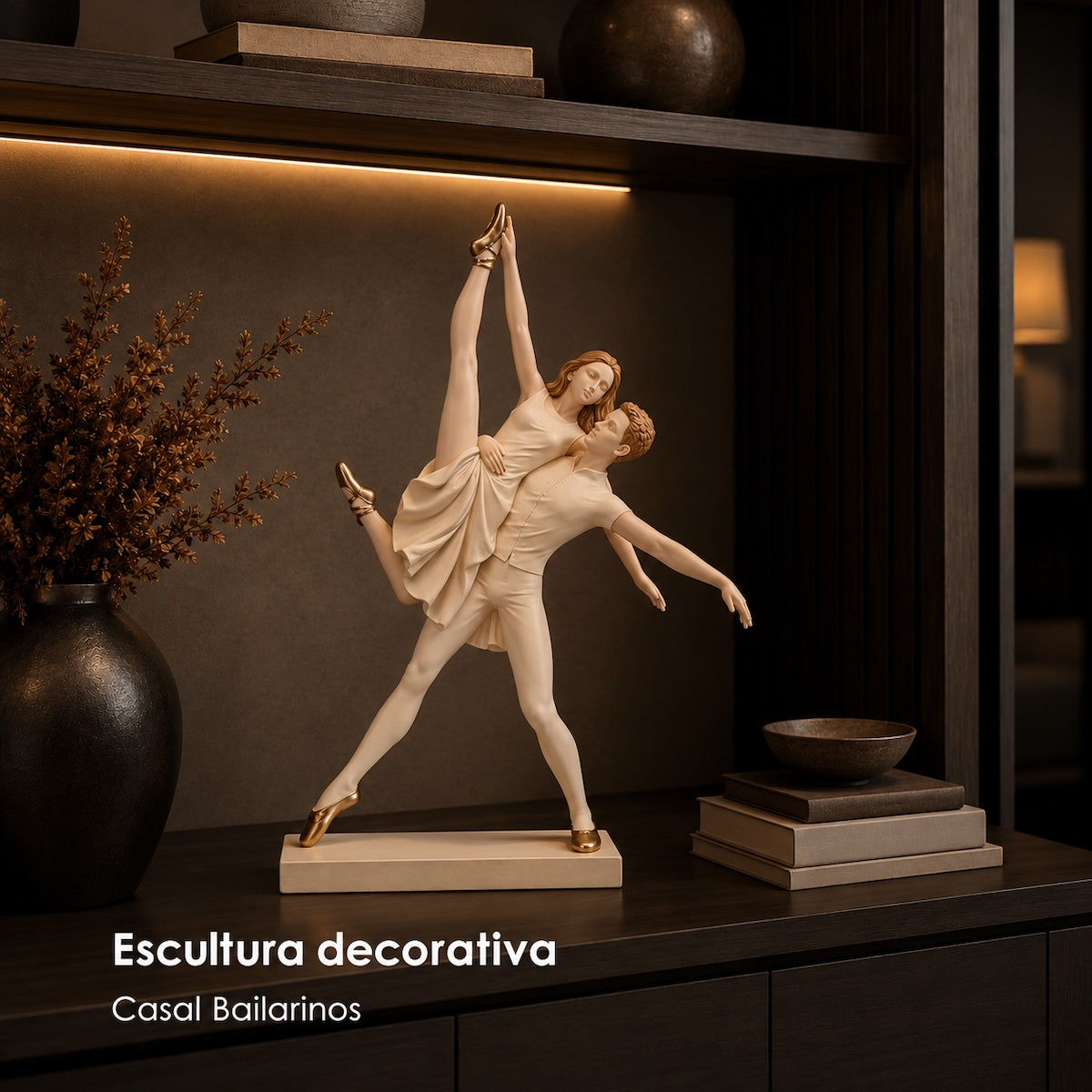 Escultura Casal Bailarinos 35cm