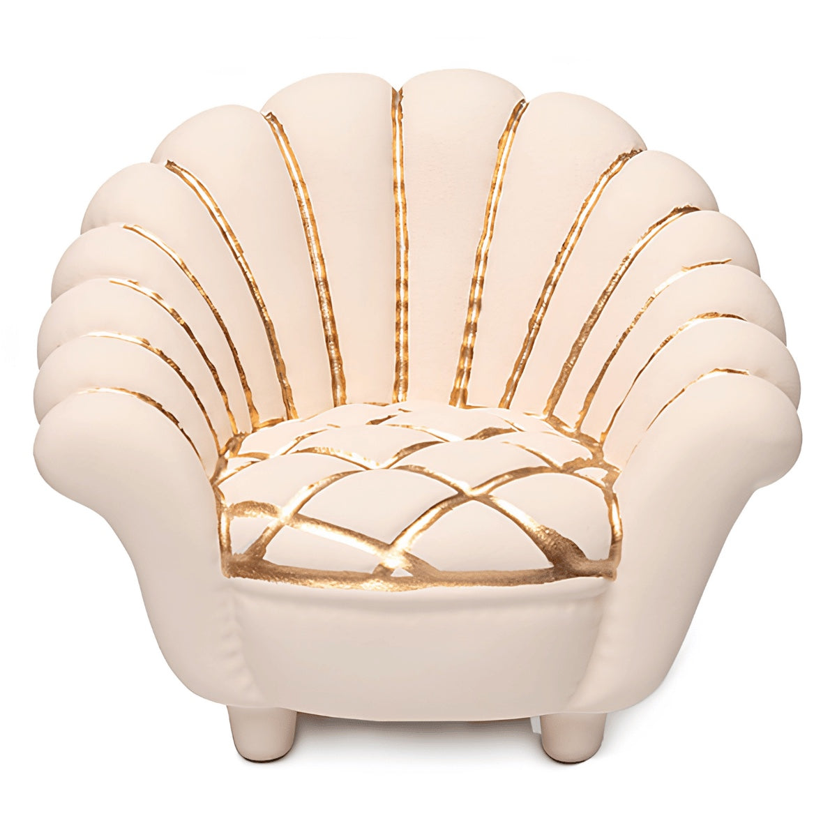 Escultura Mini Poltrona Pétala Creme 13cm