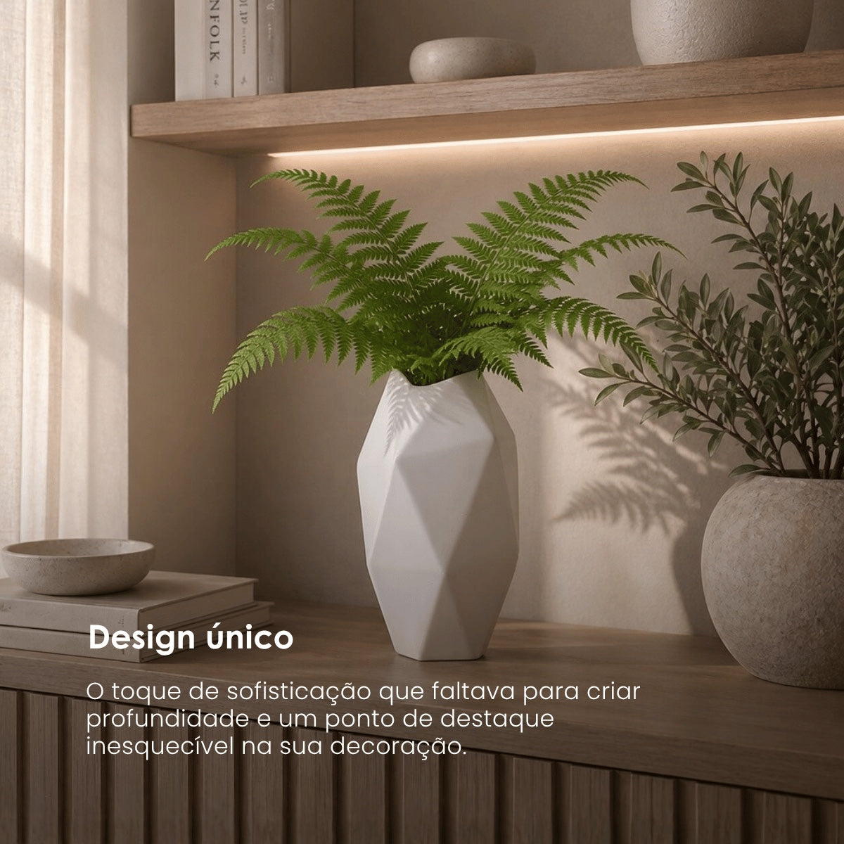 Vaso Facet Branco 20cm