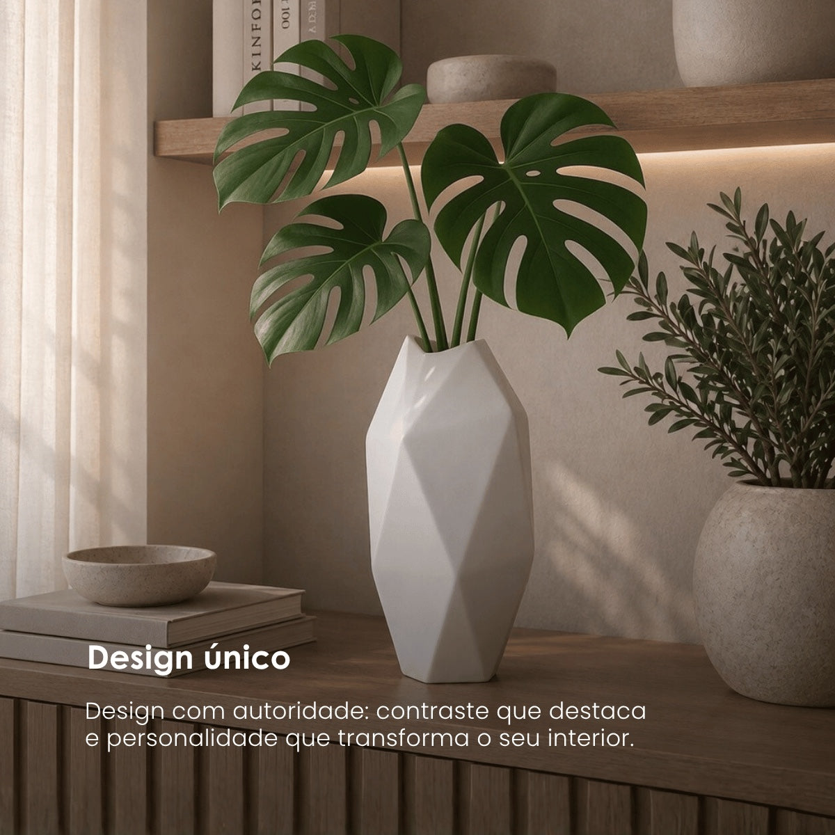Vaso Facet Branco 27cm