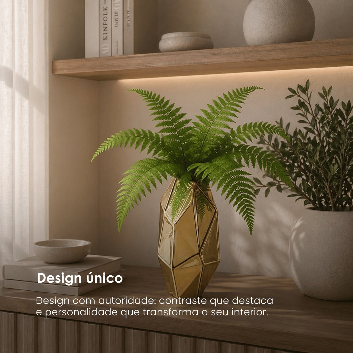Vaso Facet Dourado 20cm