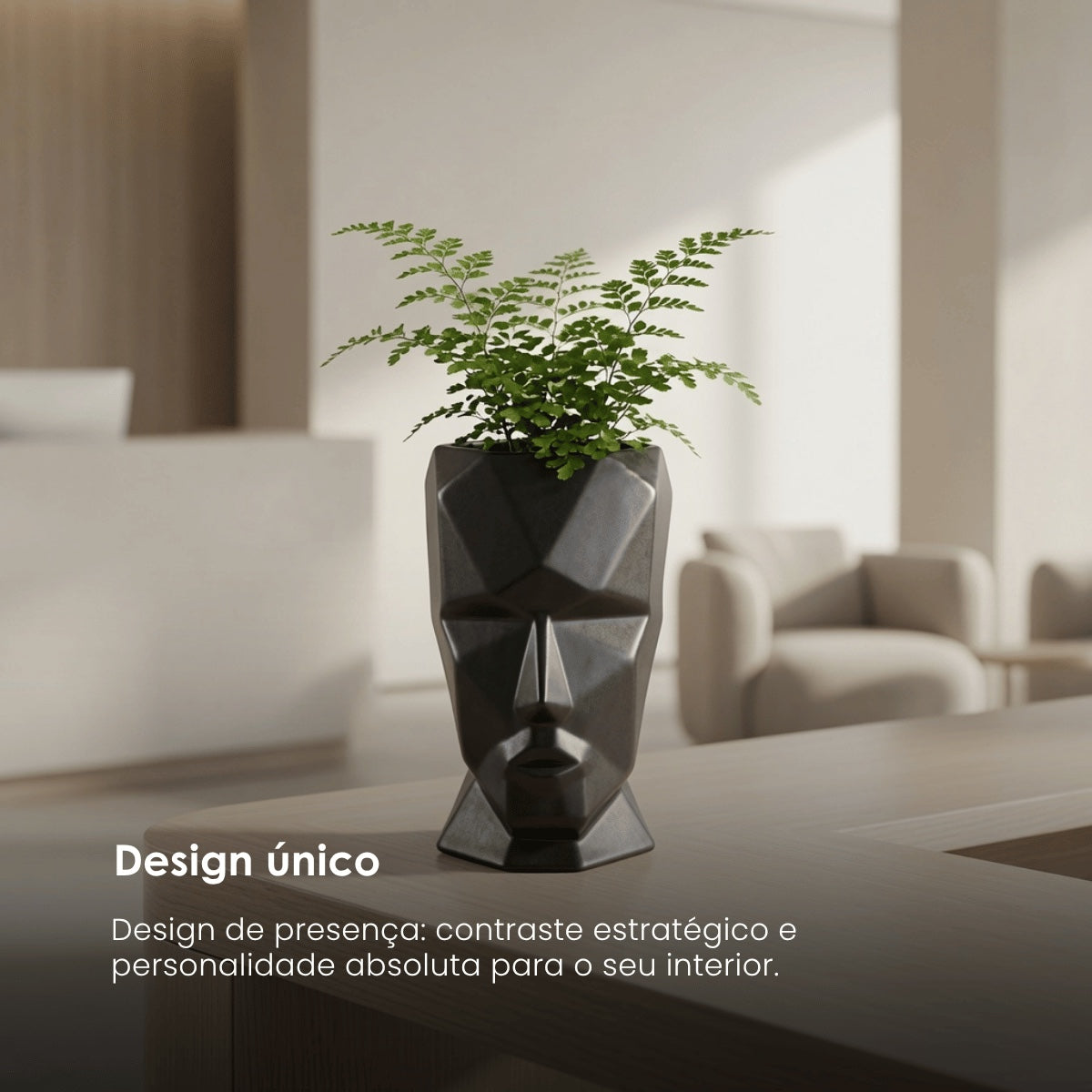 Vaso Face Preto 29cm