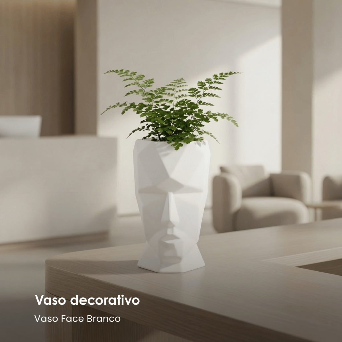Vaso Face Branco 29cm