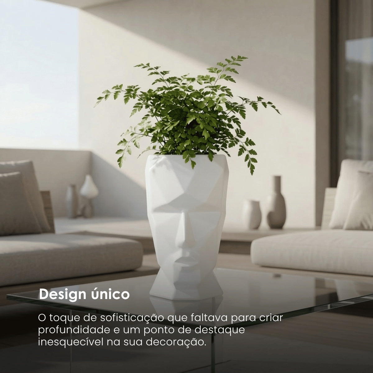Vaso Face Branco 29cm