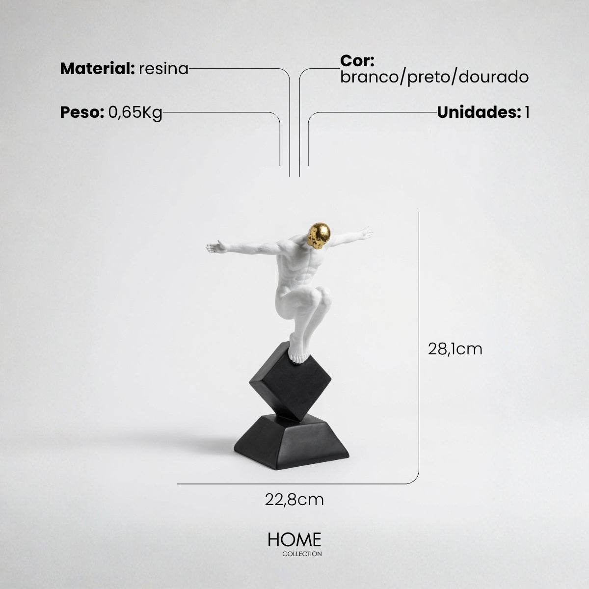 Escultura Homem C/ Braços Abertos 28cm