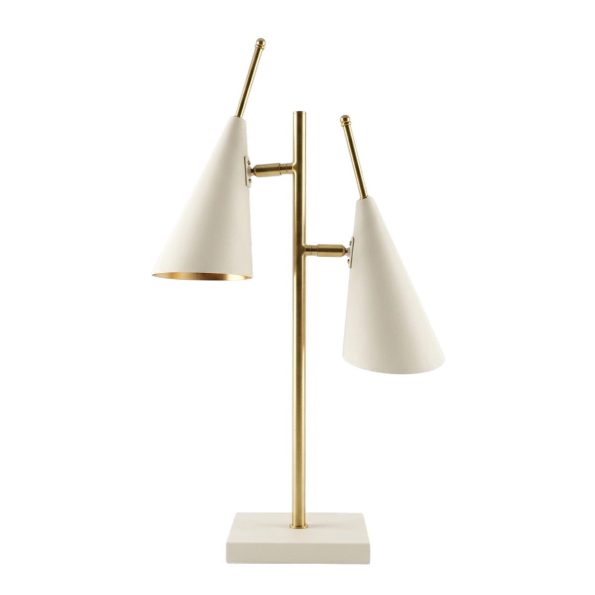 Luminária de Mesa C/ 2 Cúpulas Cone 65cm
