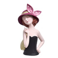 Escultura Mulher C/ Bolsa Dourada 35cm