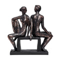 Escultura Casal No Banco 25cm