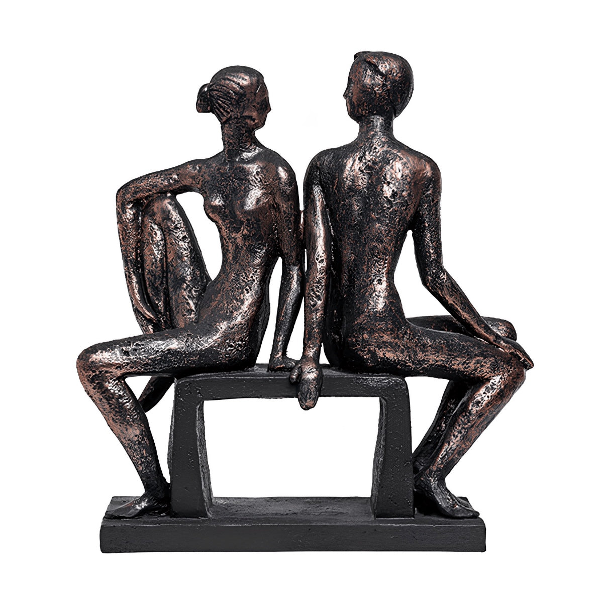 Escultura Casal No Banco 25cm