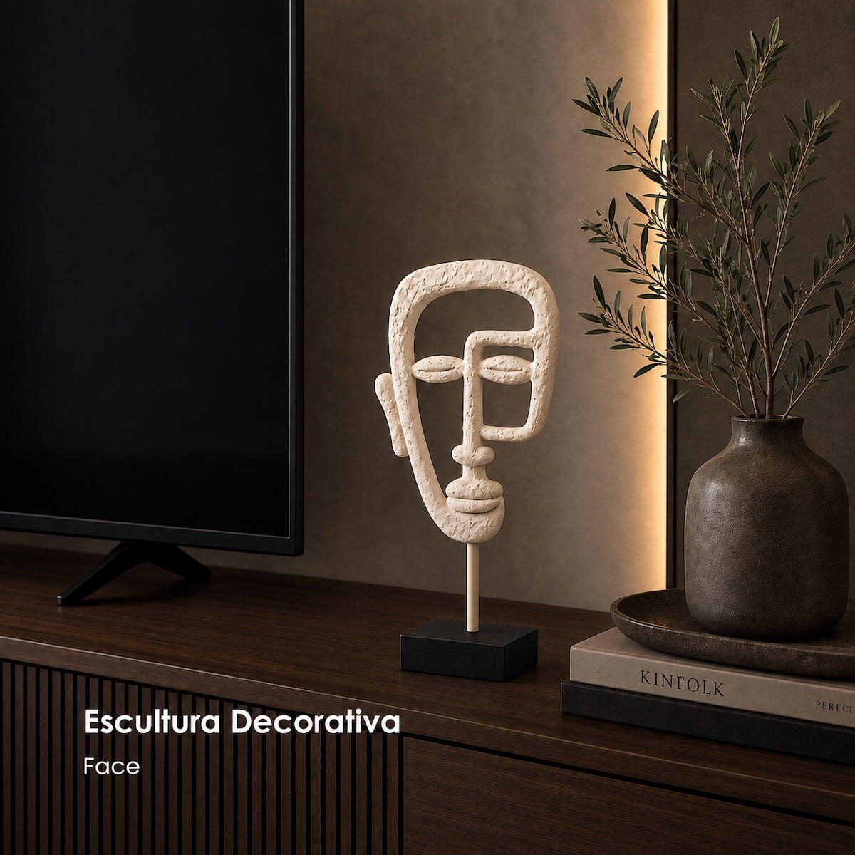 Escultura Face Creme 34cm