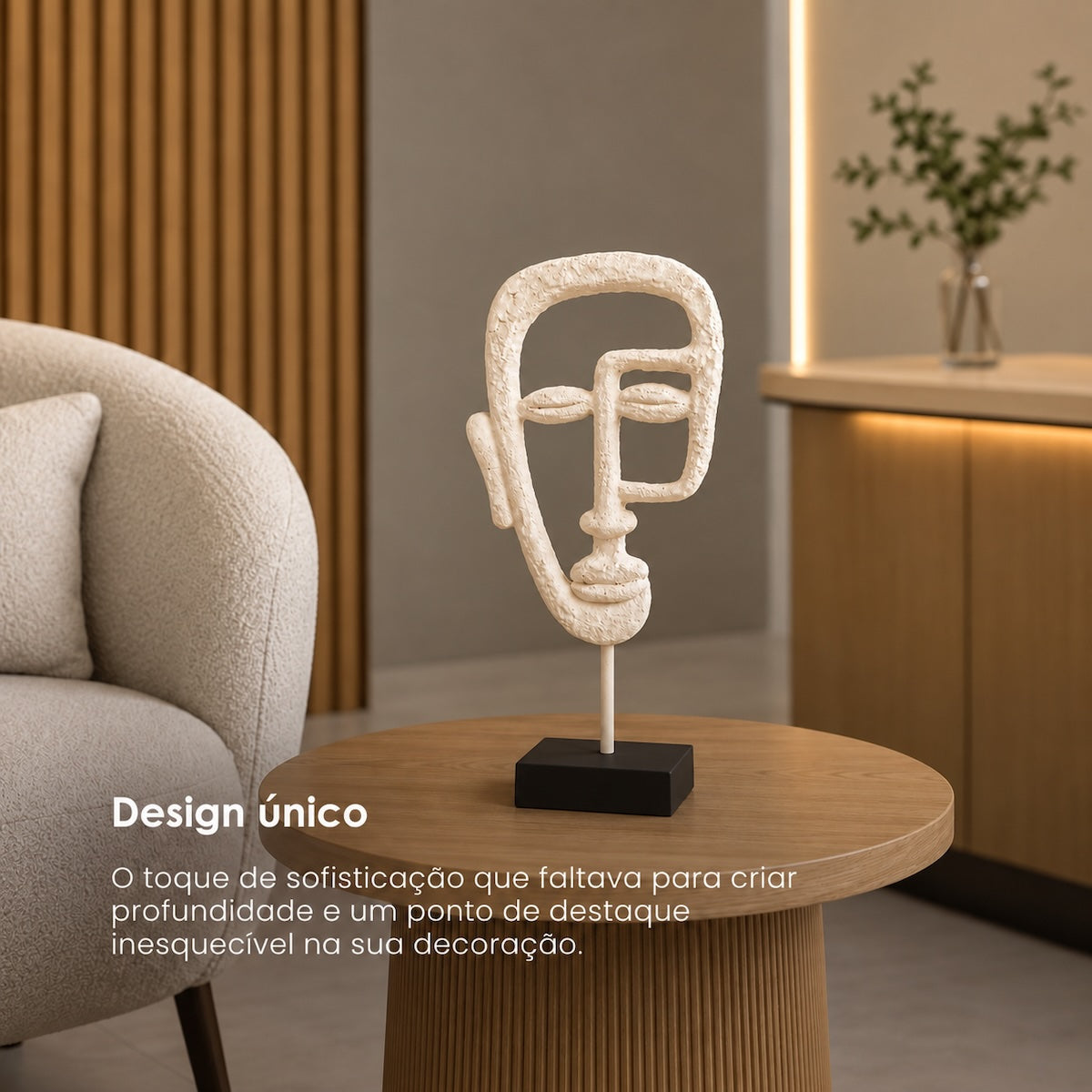 Escultura Face Creme 34cm