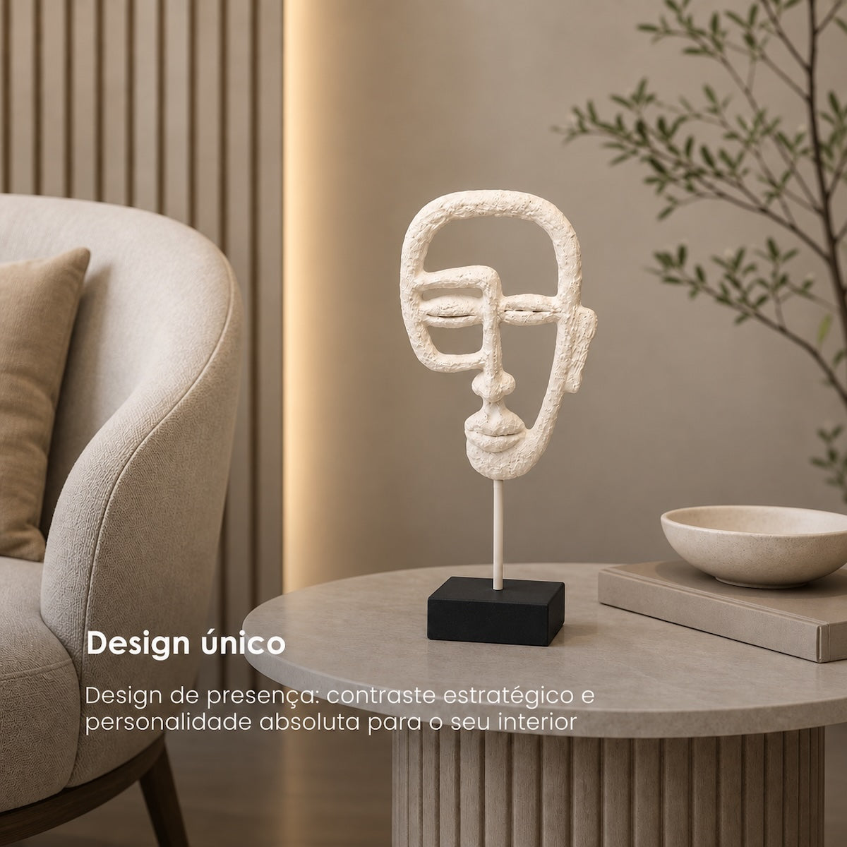 Escultura Face Creme 32cm