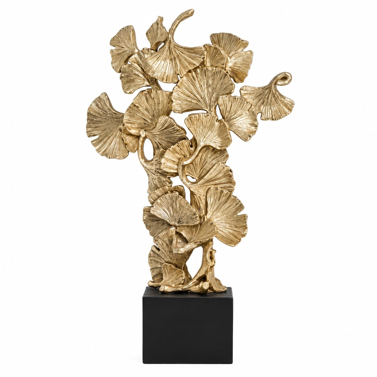 Escultura Folhas Douradas 40cm