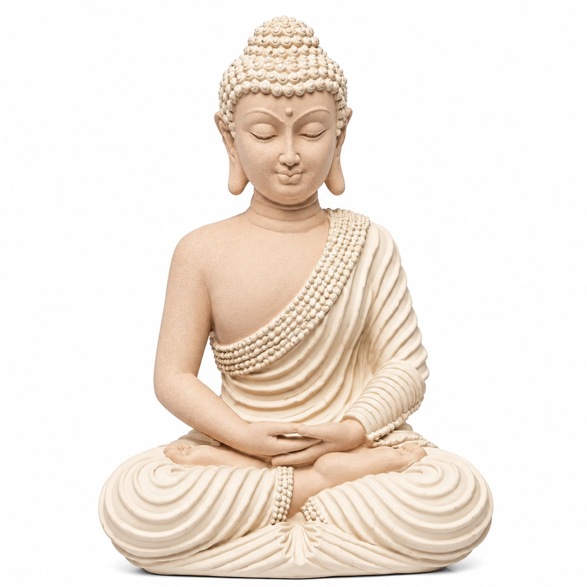 Escultura Buda Creme 18cm