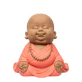 Escultura Monge Meditando Laranja 20cm