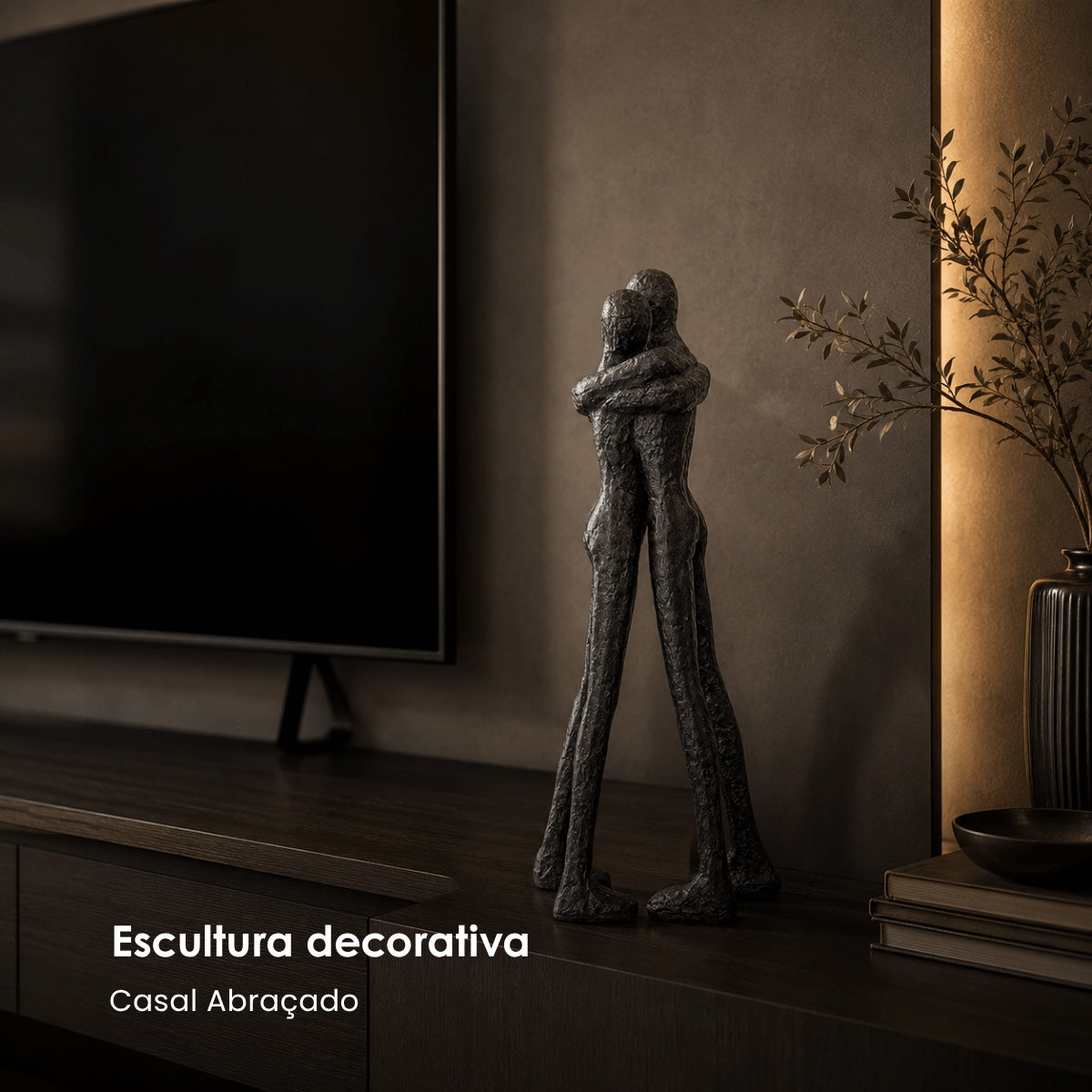 Escultura Casal Abraçado 50cm