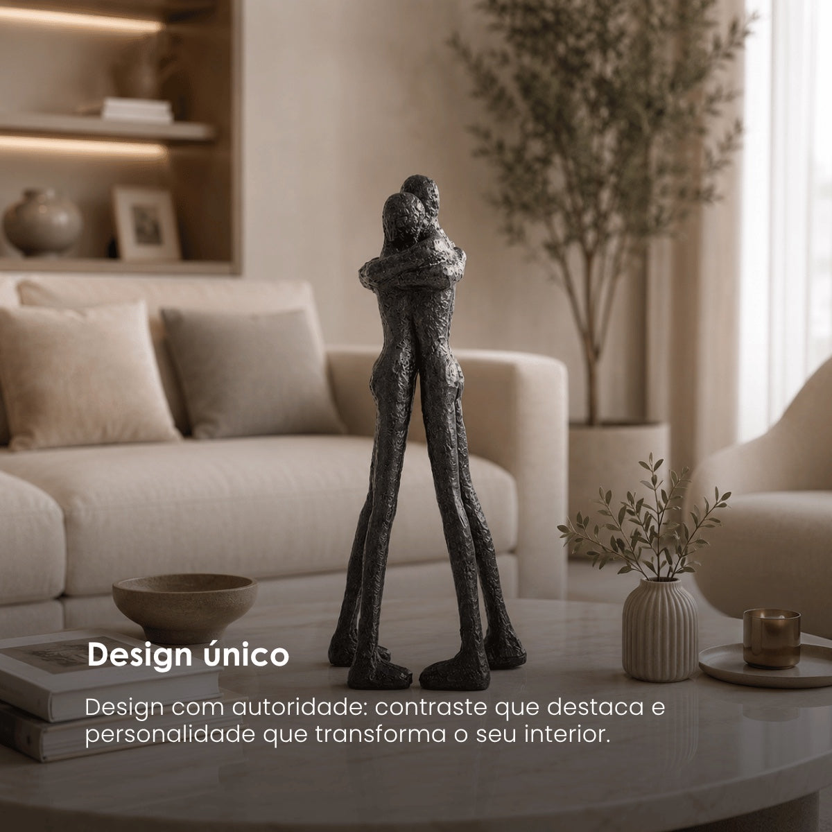 Escultura Casal Abraçado 50cm