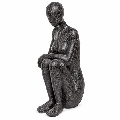 Escultura Figura Sentada Pensativa M 32cm