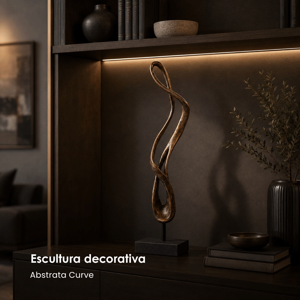 Escultura Abstrata Curve 71cm