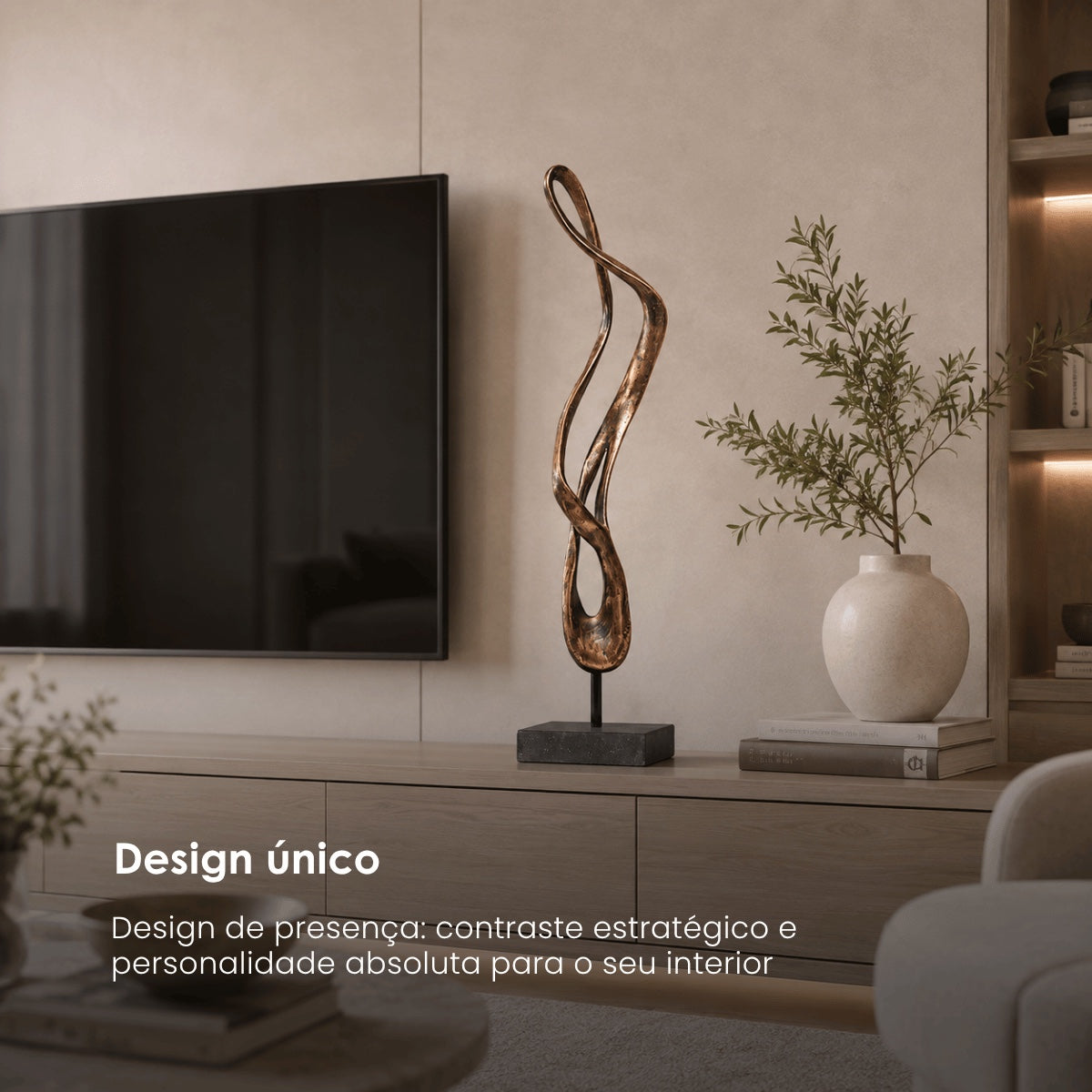 Escultura Abstrata Curve 71cm