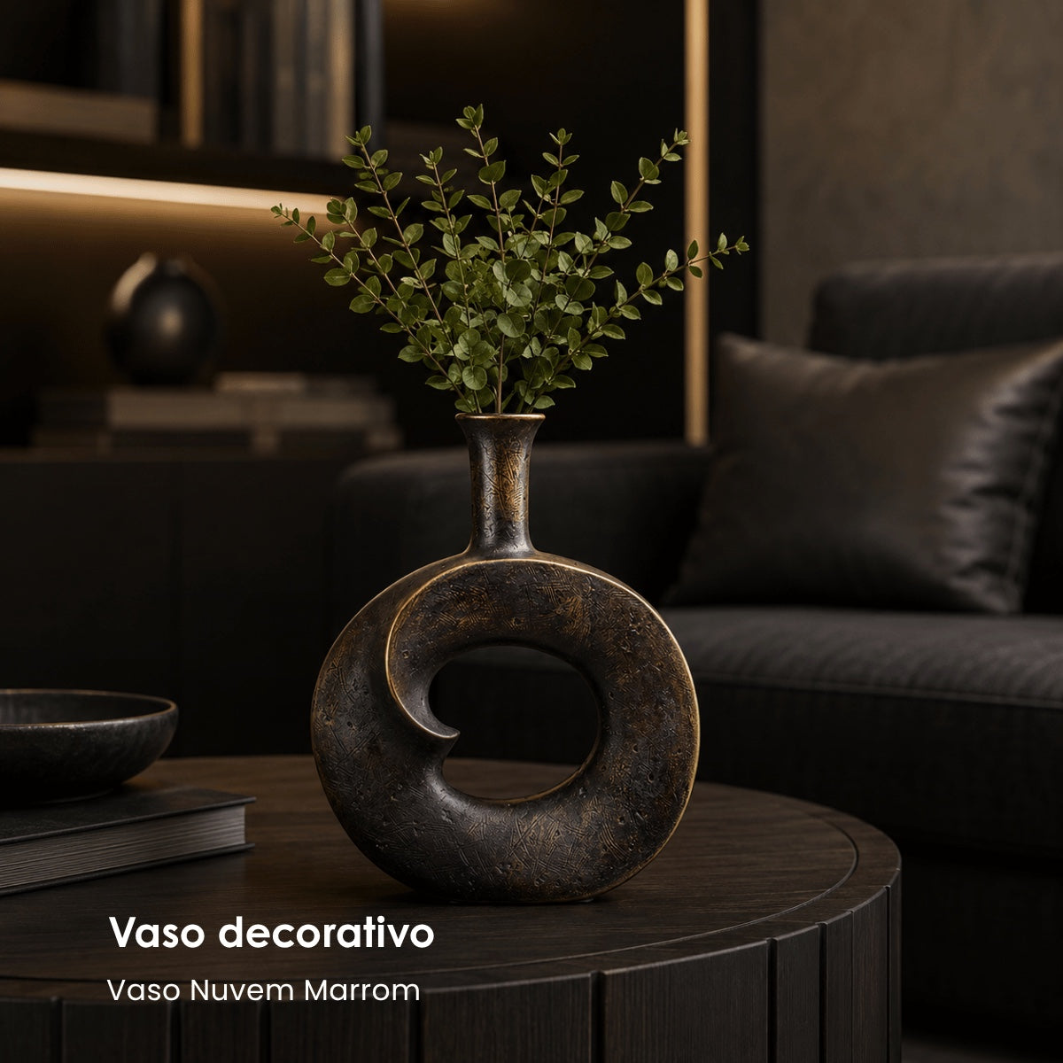 Vaso Nuvem Marrom 29cm