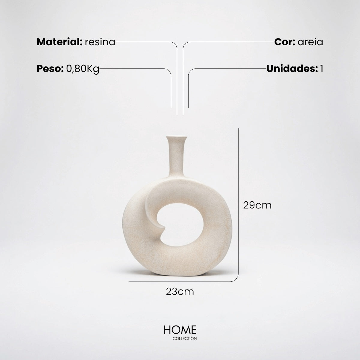 Vaso Nuvem Areia 29cm