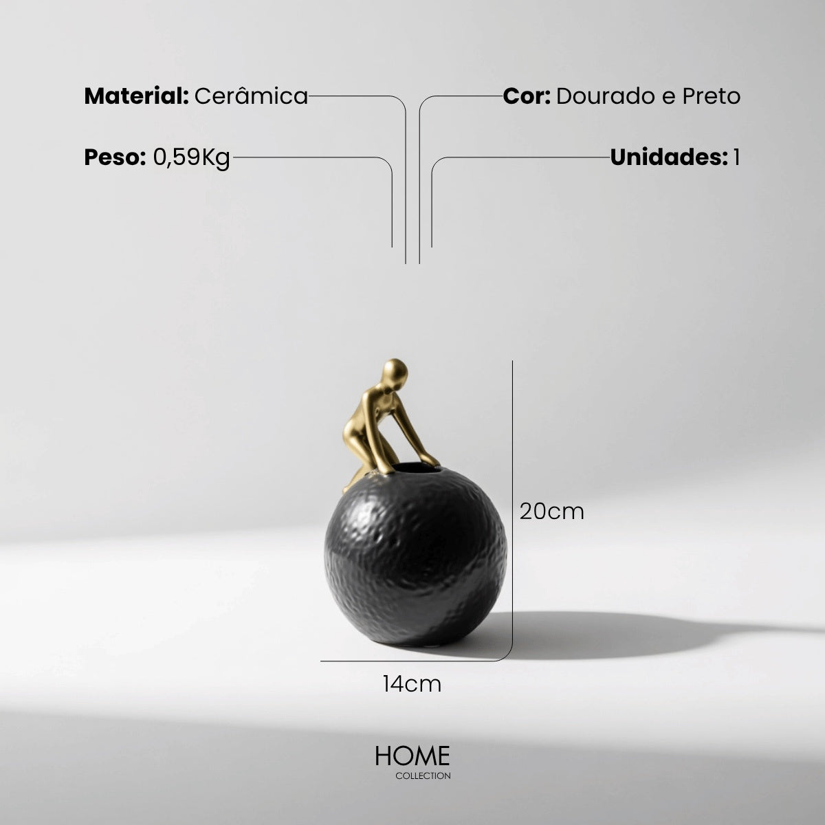 Escultura Figura Na Bola 20cm