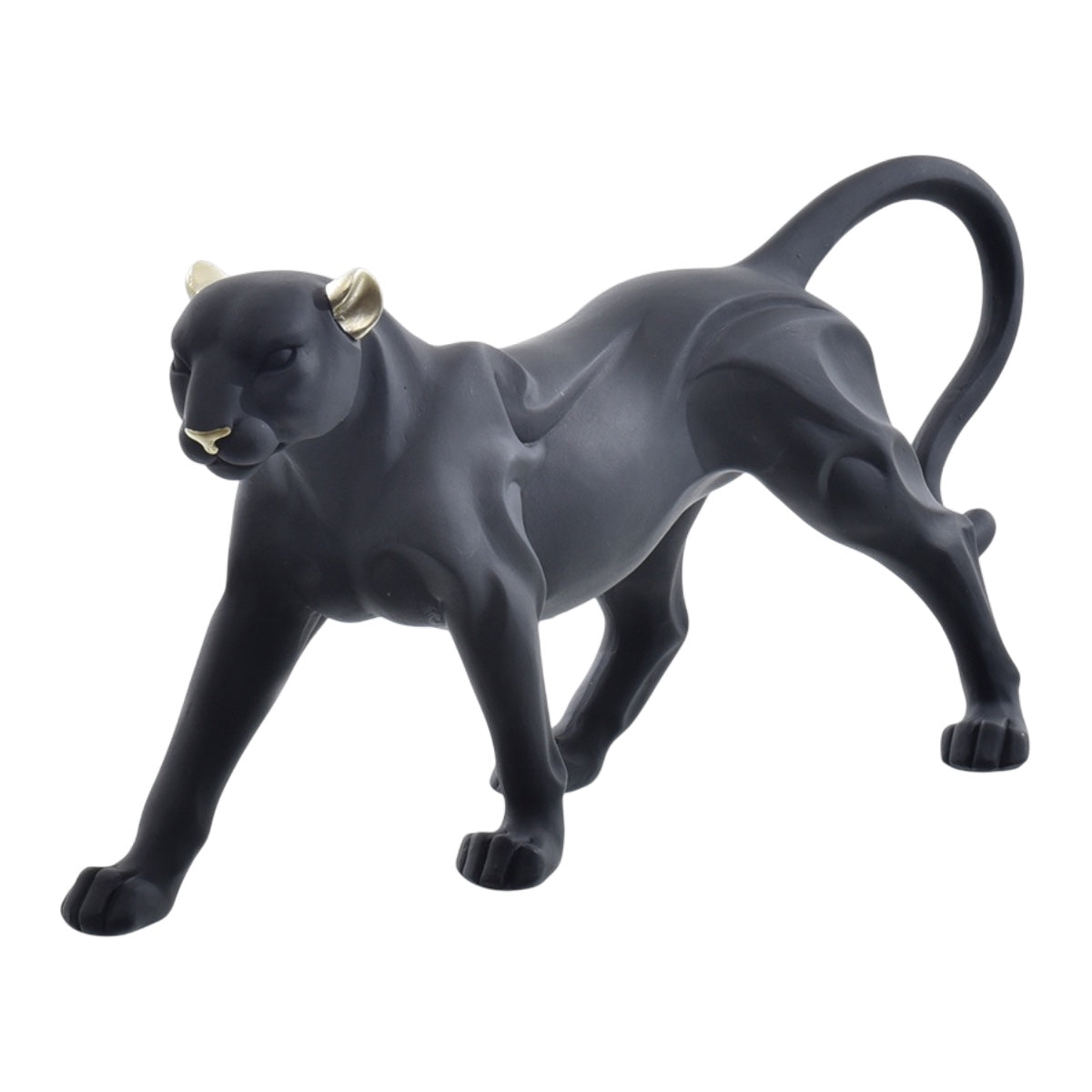 Escultura Pantera Preta 35x17cm
