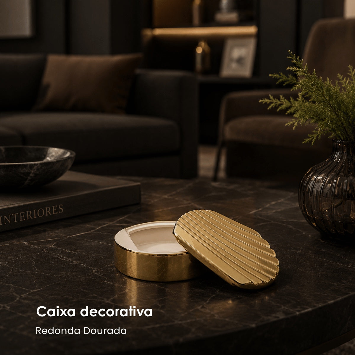 Caixa Red. Dourada 17cm