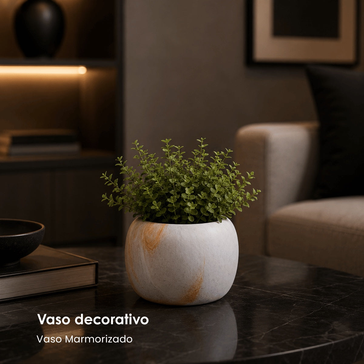 Vaso Marmorizado 16x13cm