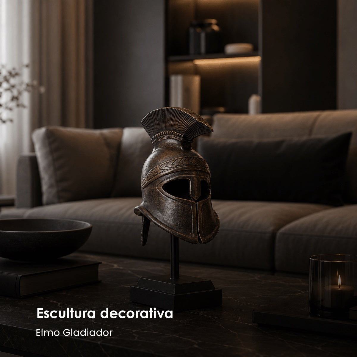 Escultura Elmo Gladiador 37cm