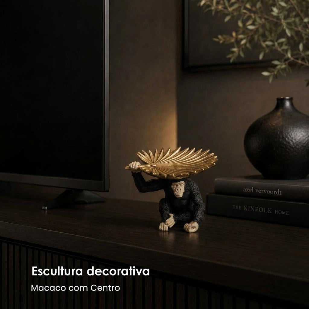 Escultura Macaco C/ Centro 16x13cm