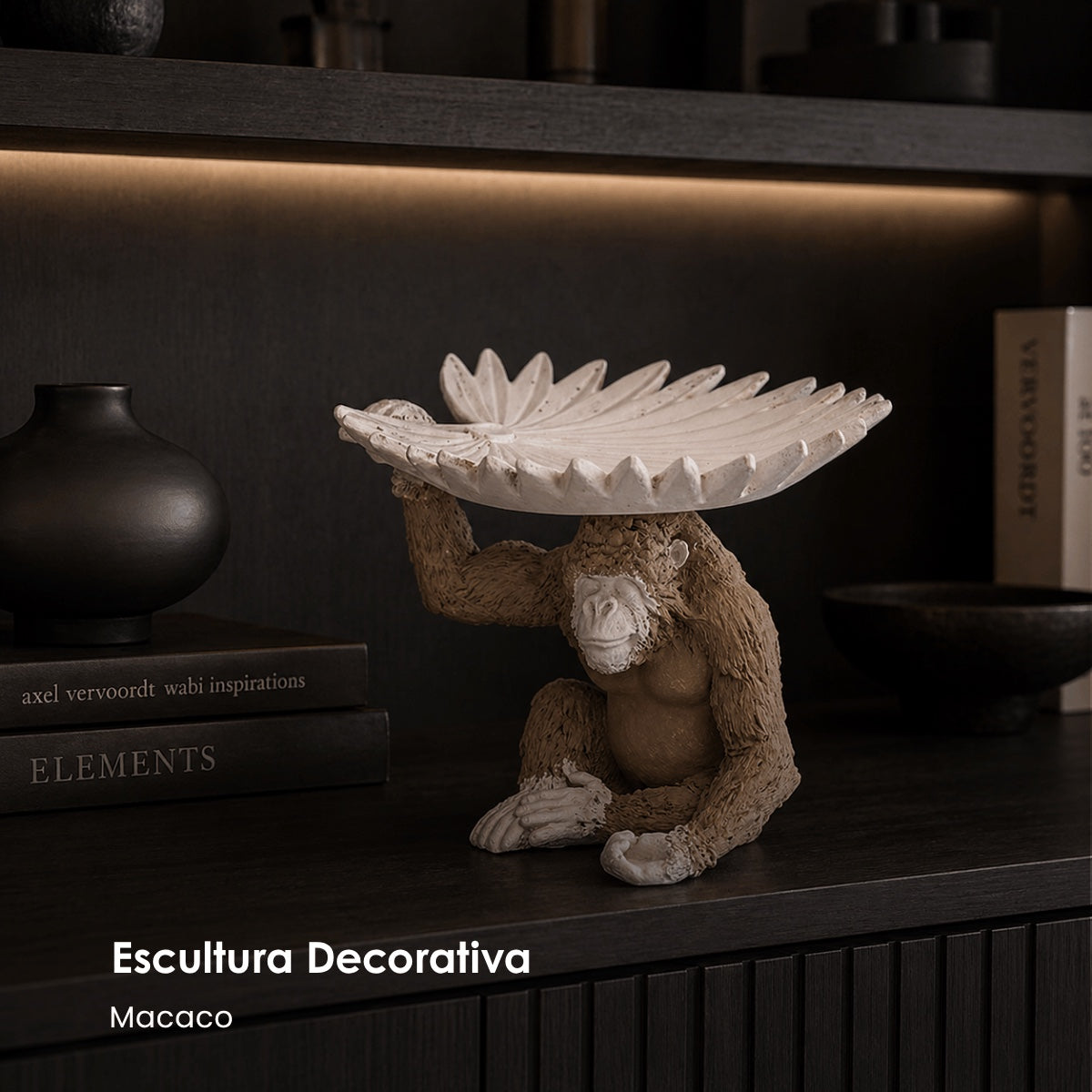 Escultura Macaco C/ Centro 16x13cm