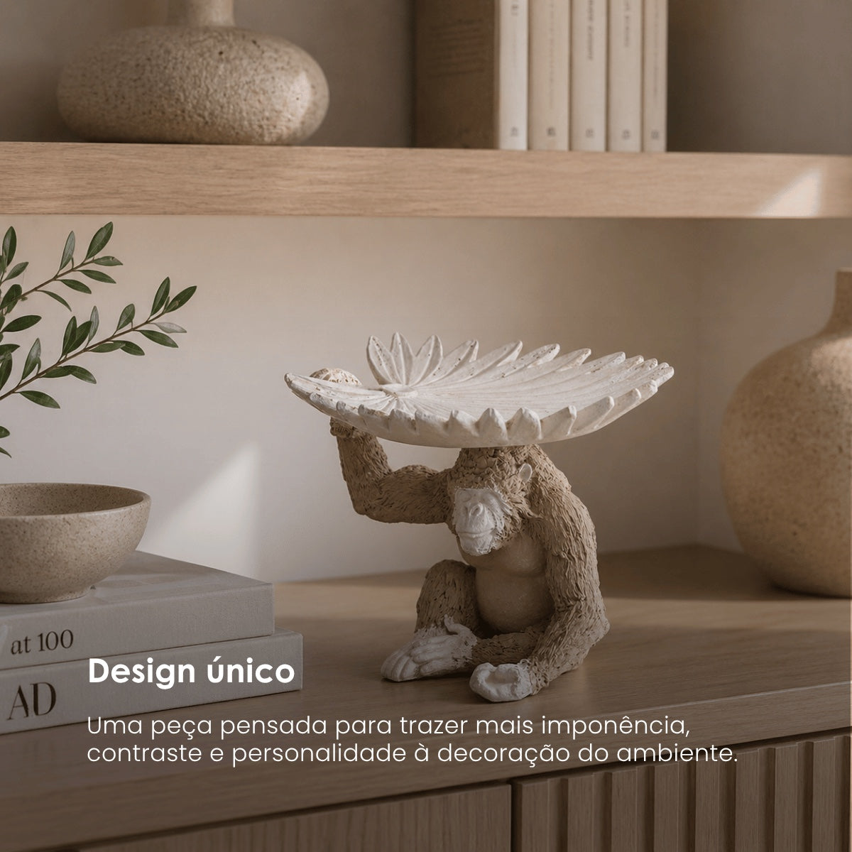Escultura Macaco C/ Centro 16x13cm