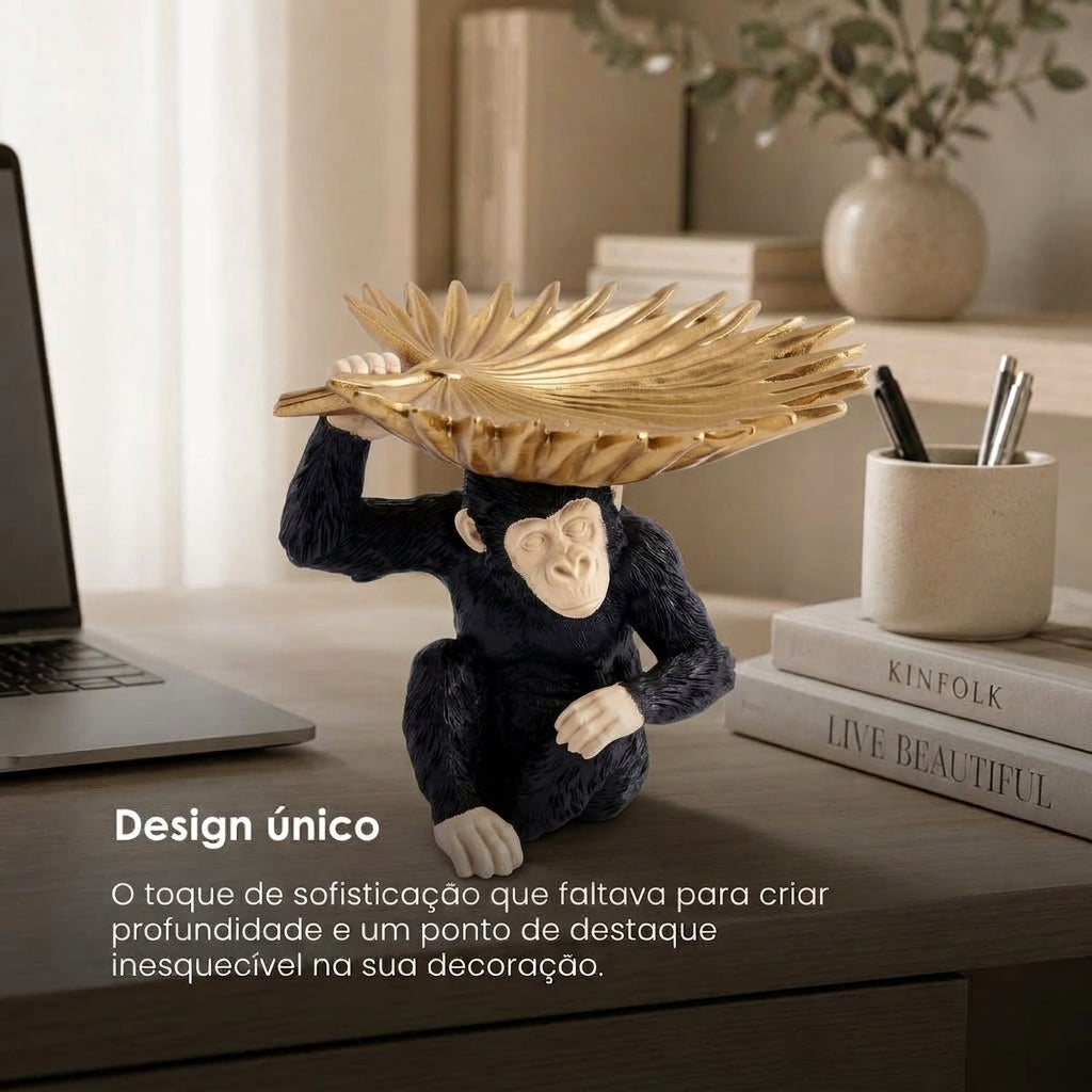 Escultura Macaco C/ Centro 19x18cm