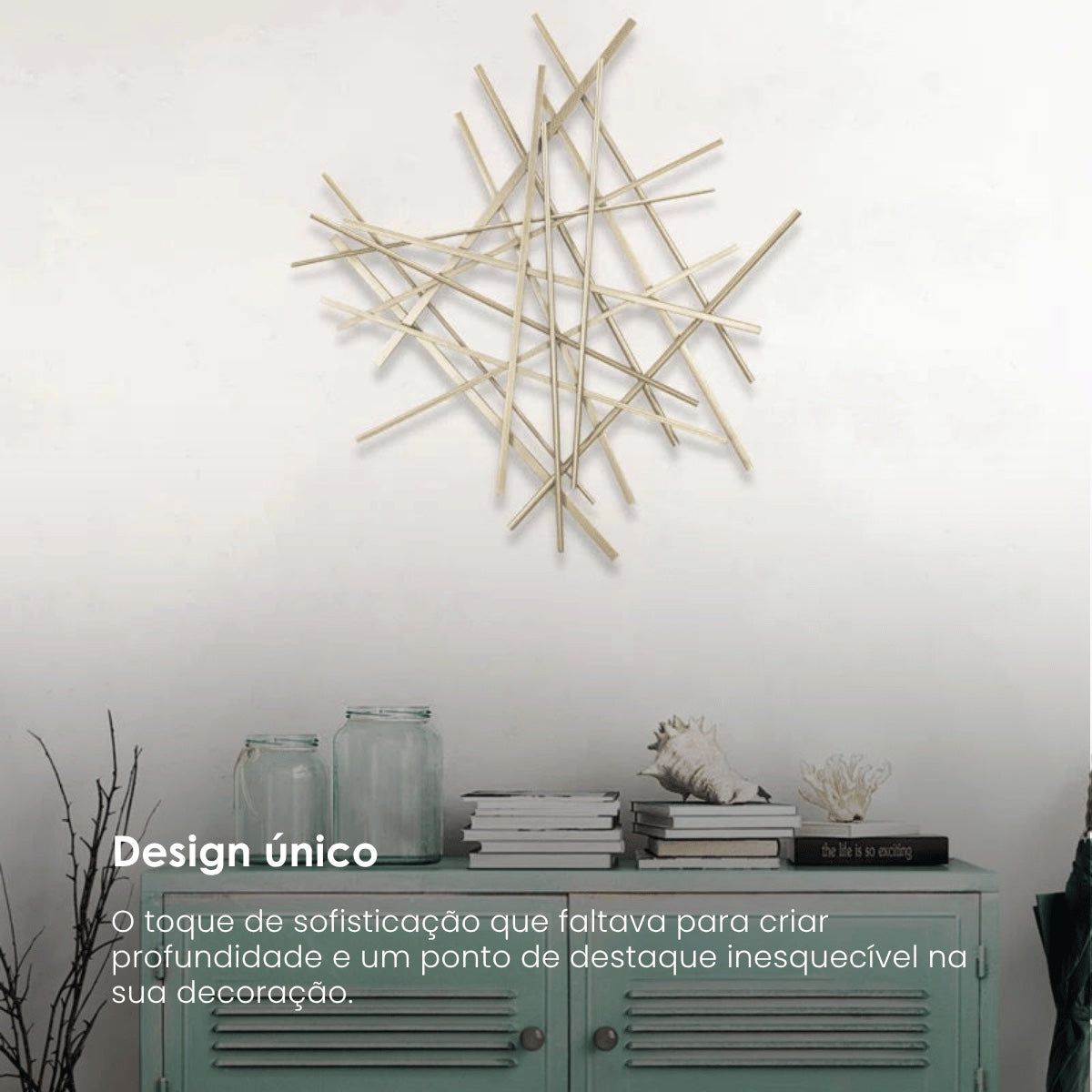 Escultura de Parede Geometrica Champ 67x4x72cm
