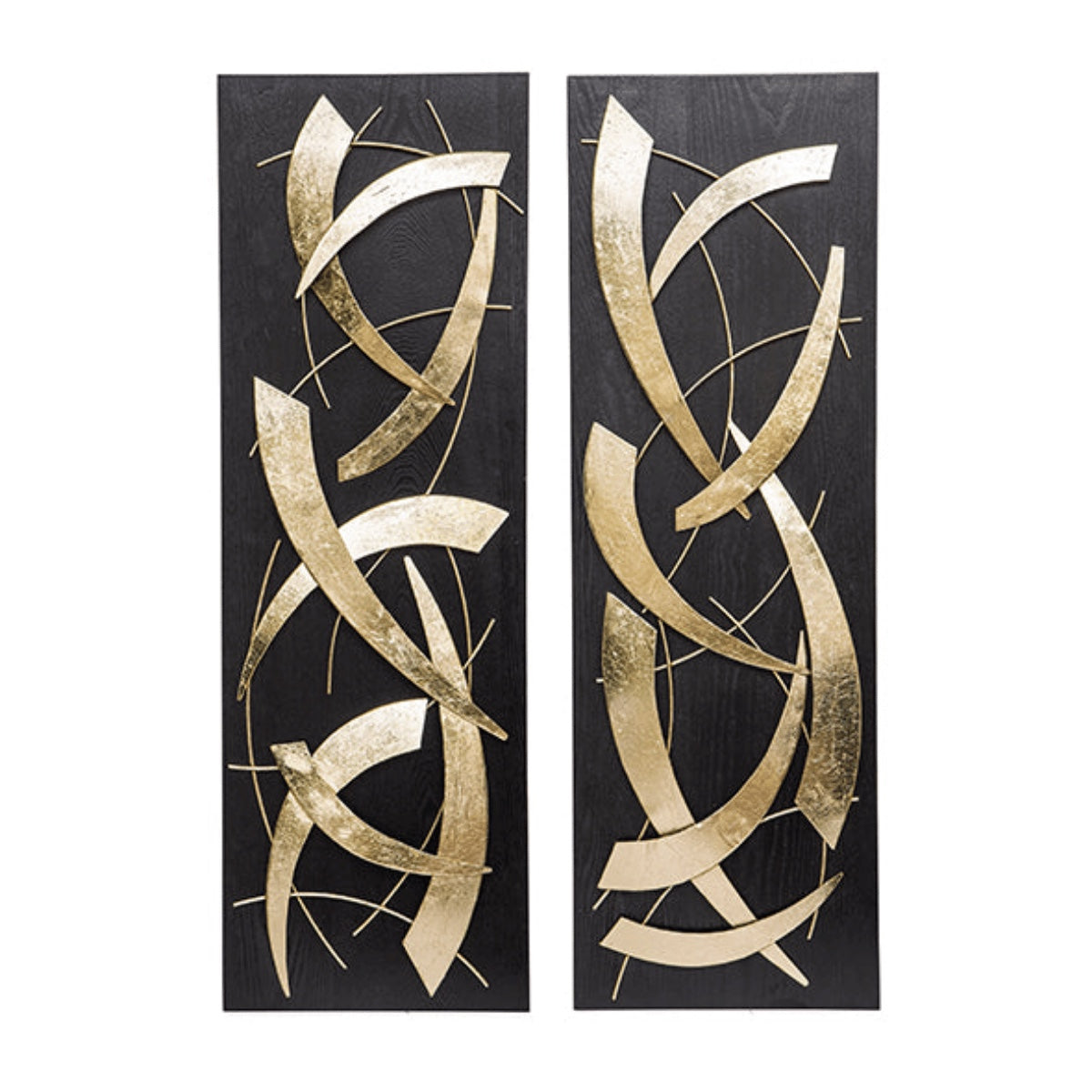 Jg. 2 Esculturas de Parede Fitas 66x4x100cm