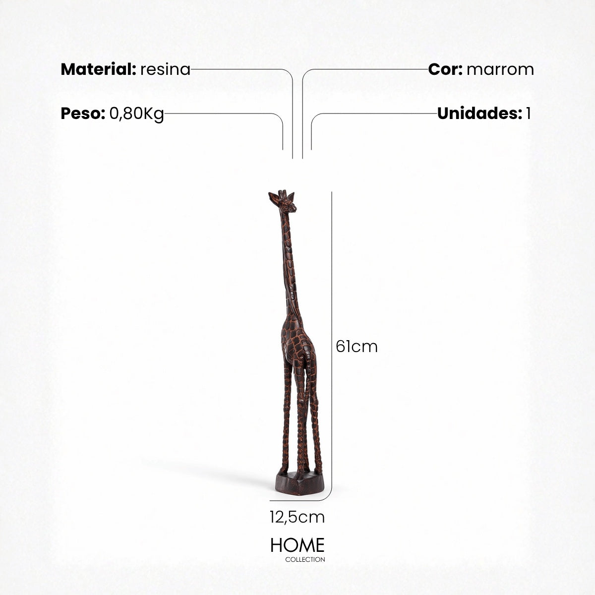 Escultura Girafa 61cm