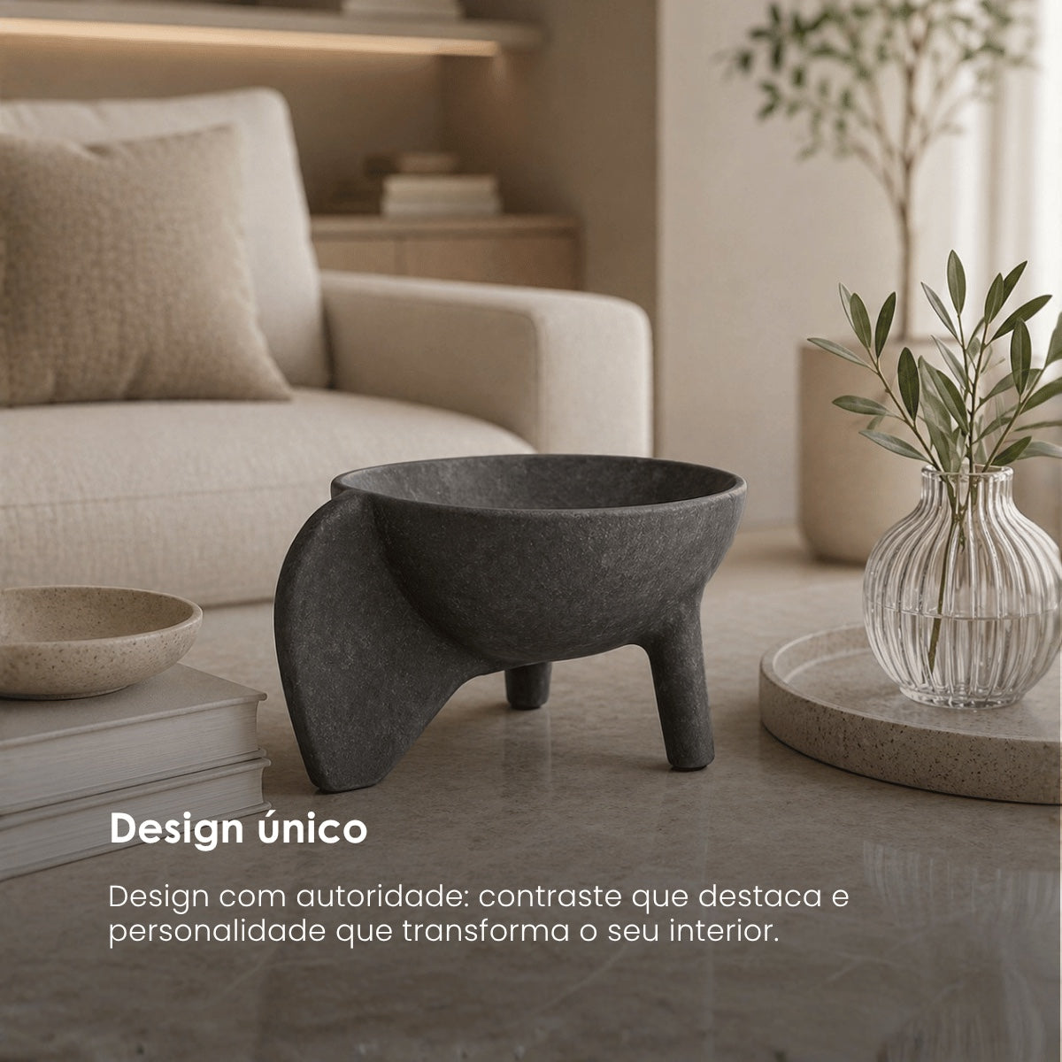Centro de Mesa Calice Preto 27x13cm