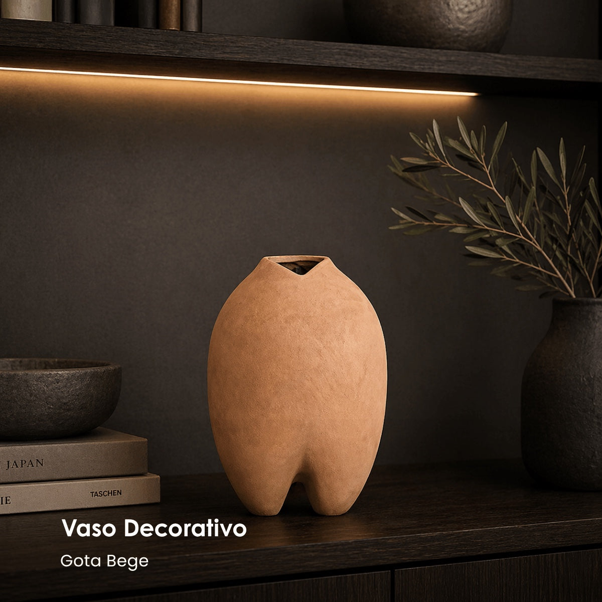 Vaso Gota Bege 21cm