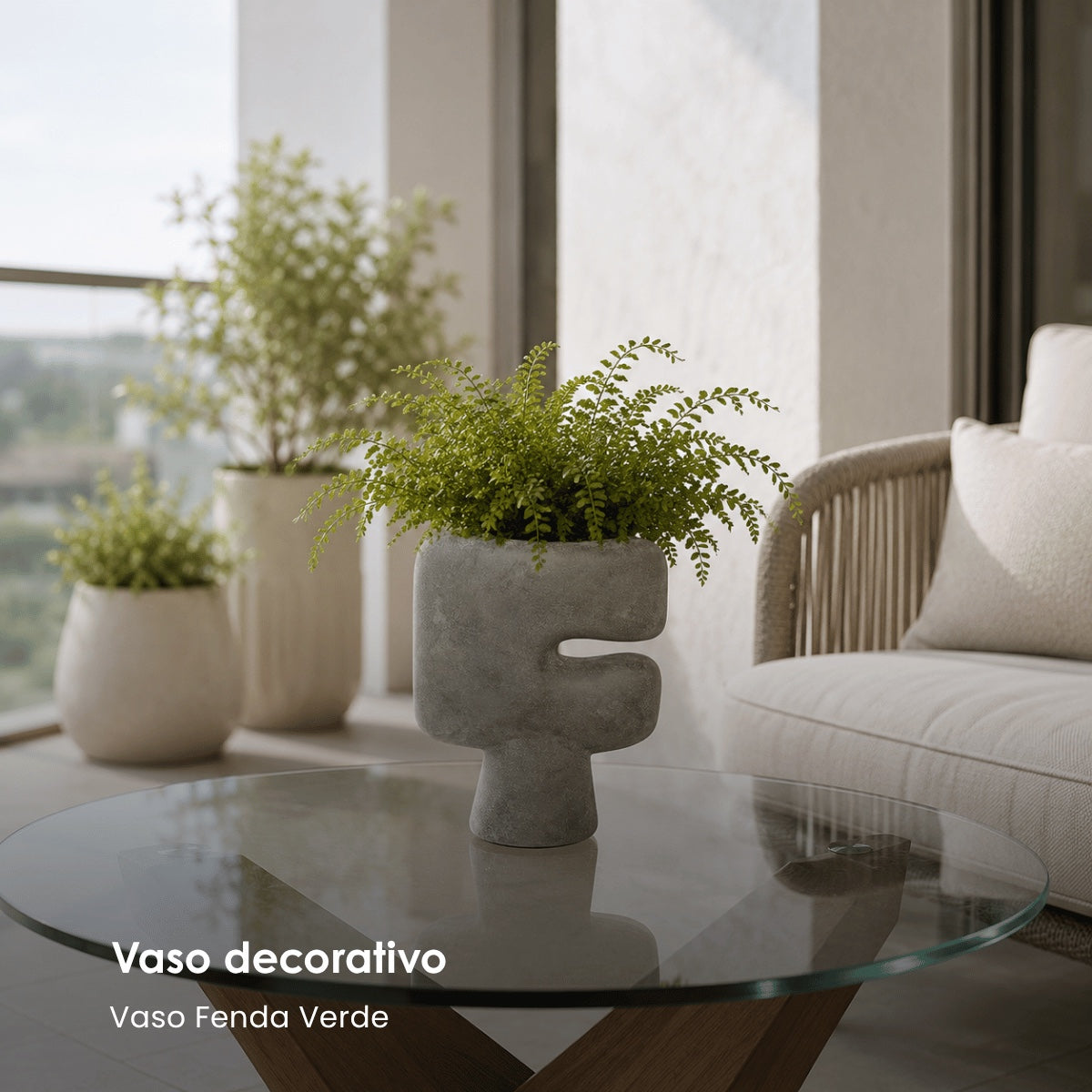 Vaso Fenda Verde 26cm