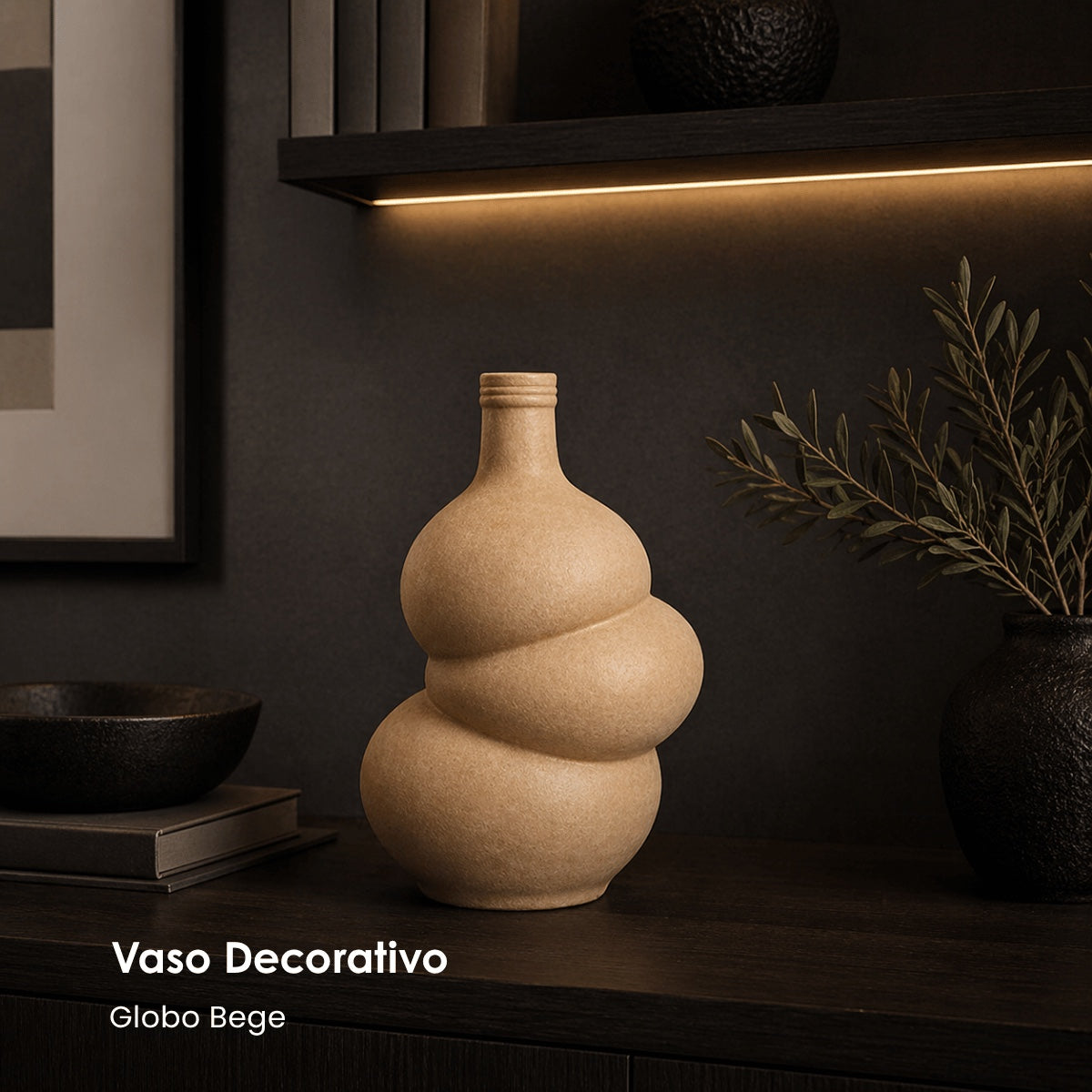 Vaso Globos Bege 20cm