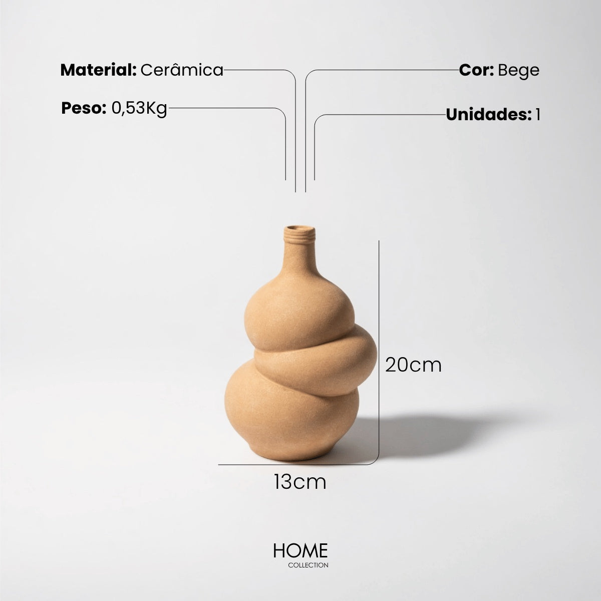 Vaso Globos Bege 20cm
