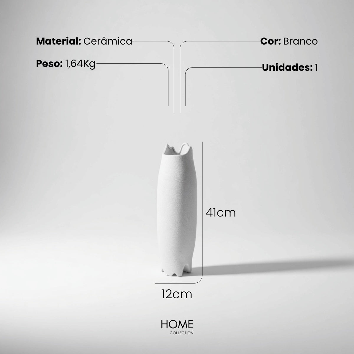 Vaso Vista Branco Areia 41cm