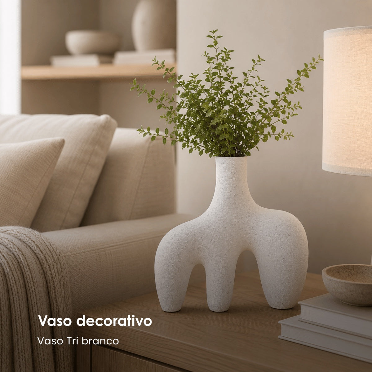 Vaso Tri Branco 28cm