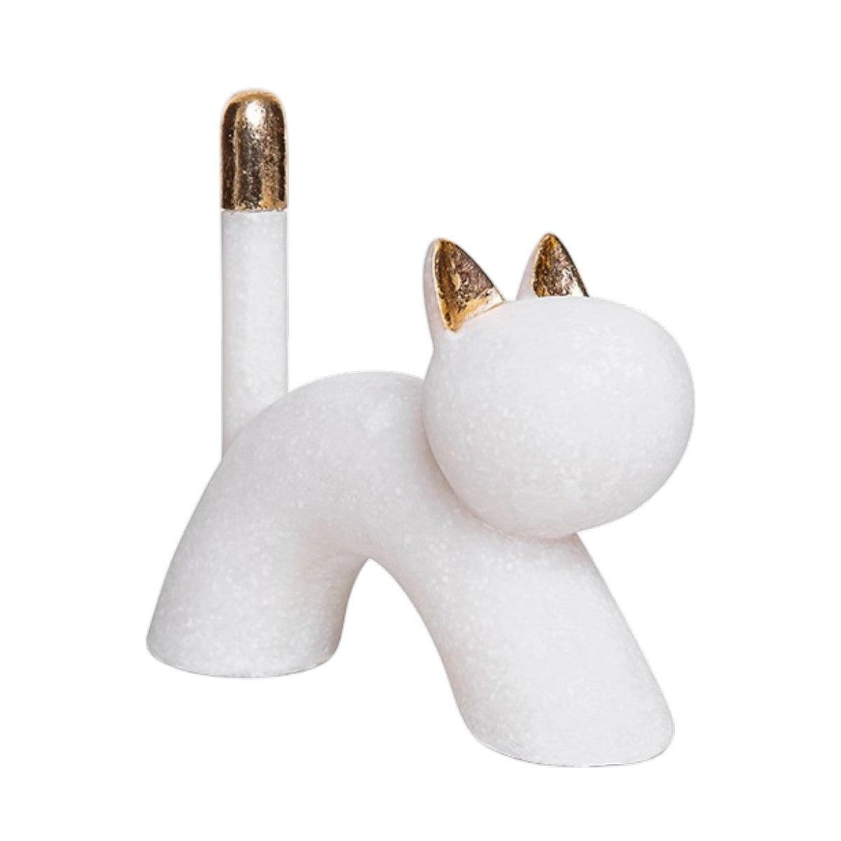 Escultura Gato Em Quartzo 13cm