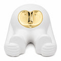 Escultura Max Alongando Branco/dourado 23cm