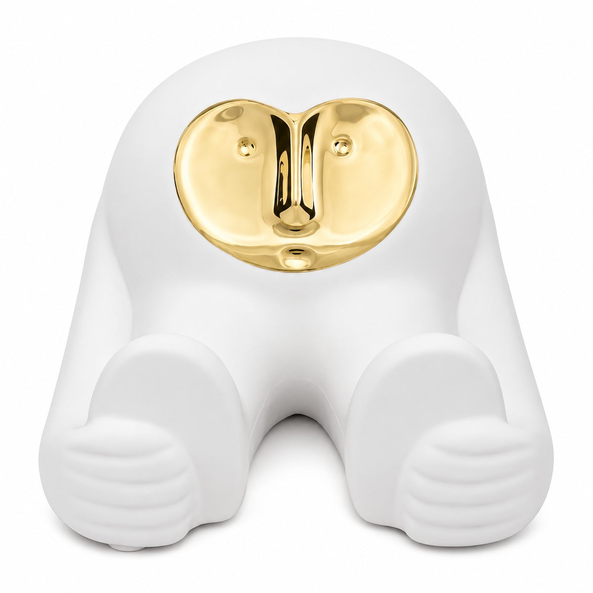 Escultura Max Alongando Branco/dourado 23cm