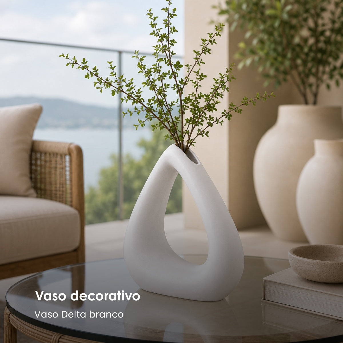Vaso Delta Branco 26cm