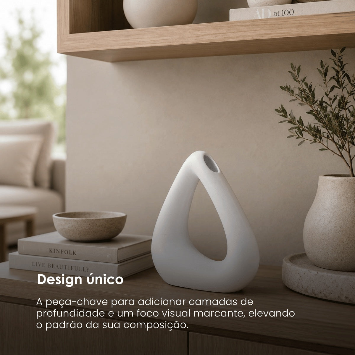 Vaso Delta Branco 26cm